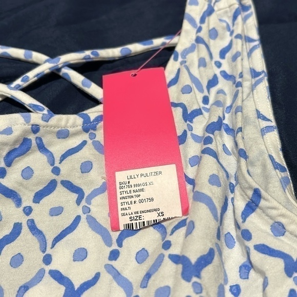 NWT Lilly Pulitzer Kristen Tank Top in Sea La Vie - Picture 3 of 5